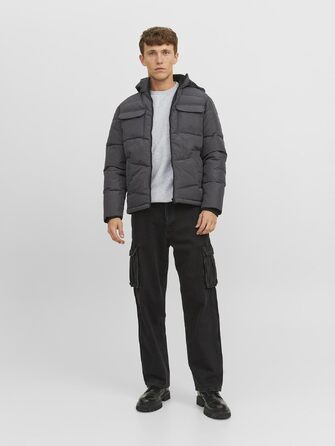 Чоловічий світшот JACK & JONES однотонний, світло-сірий меланж, розмір M
