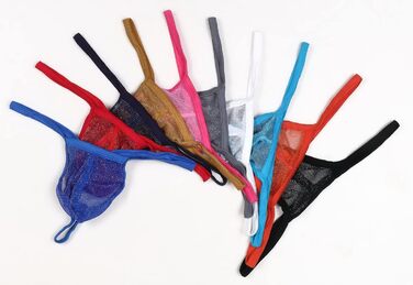 Слідки чоловічі Faringoto з сіткою та кишенькою, низька посадка, танга, 10 шт. (M, різні кольори)