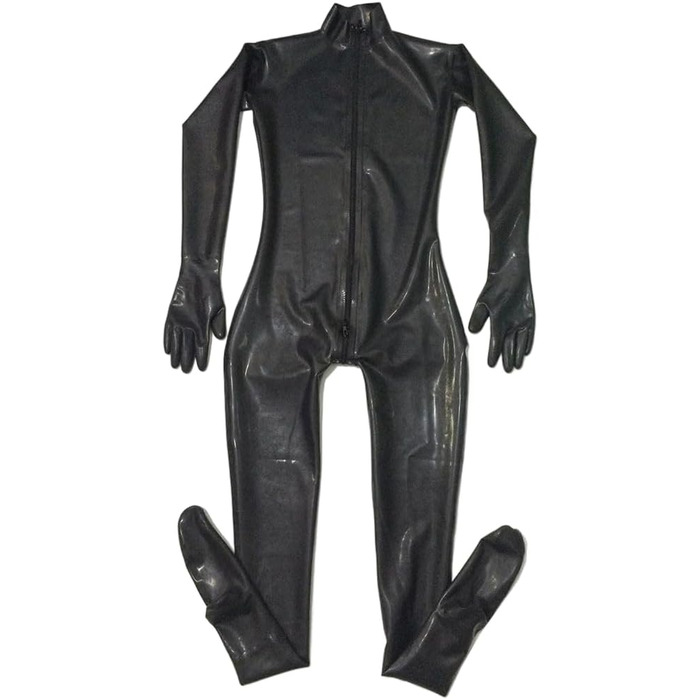 Латексний боді з мереживом для жінок GAYLOP, чорний, XL - костюм, мереживний catsuit, латексні шкарпетки та рукавички