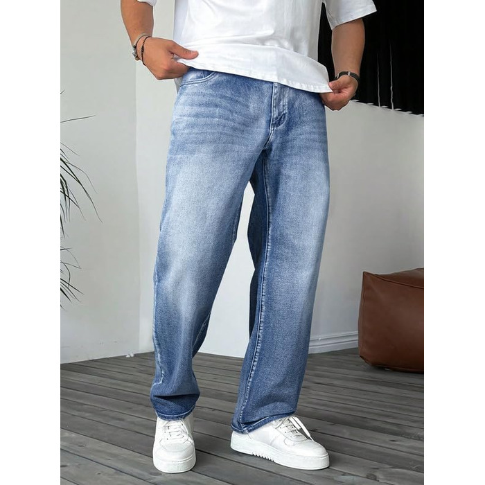 Чоловічі джинси Elegancity Baggy Stretch: широкі штани в стилі Y2K Streetwear, Loose Fit, сині (XS)