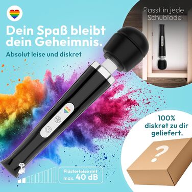 Масажер-паличка MARIELOVE Magic Wand – електричний масажер з регулюванням інтенсивності | 20 режимів | Сильна вібрація та гнучкий силіконовий наконечник | Для розслаблення м'язів, масаж шиї, спини та всього тіла