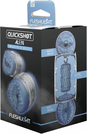 Fleshlight Quickshot Turbo Blue Ice - Мастурбатор з надзвичайно реалістичним покриттям SuperSkin, синій (Alien Mouth)