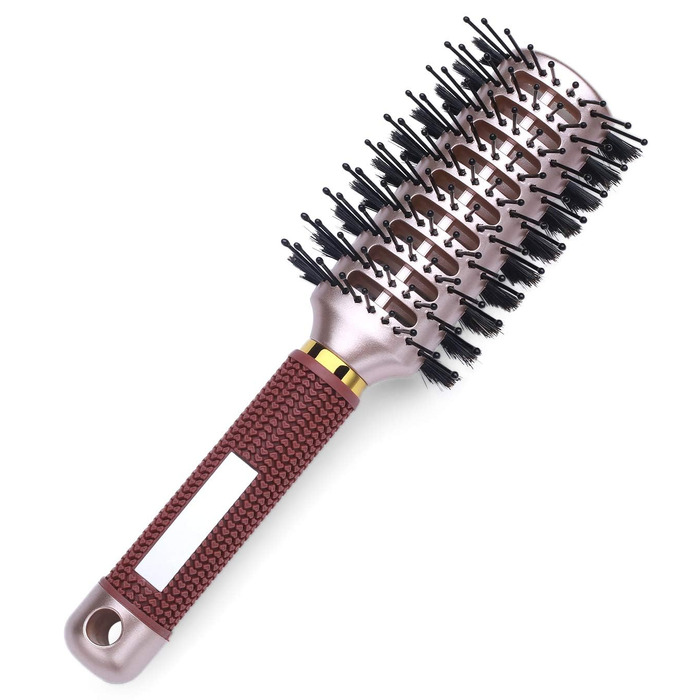 Овальна щітка для волосся PERFEHAIR з двосторонньою щетиною кабана, антистатичний гребінець для жінок та чоловіків, для короткого та середнього волосся