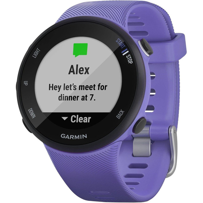 Спортивний GPS-годинник Garmin Forerunner 45 для бігу, фітнес-трекер з вимірюванням пульсу та планами тренувань (Білий, Small)
