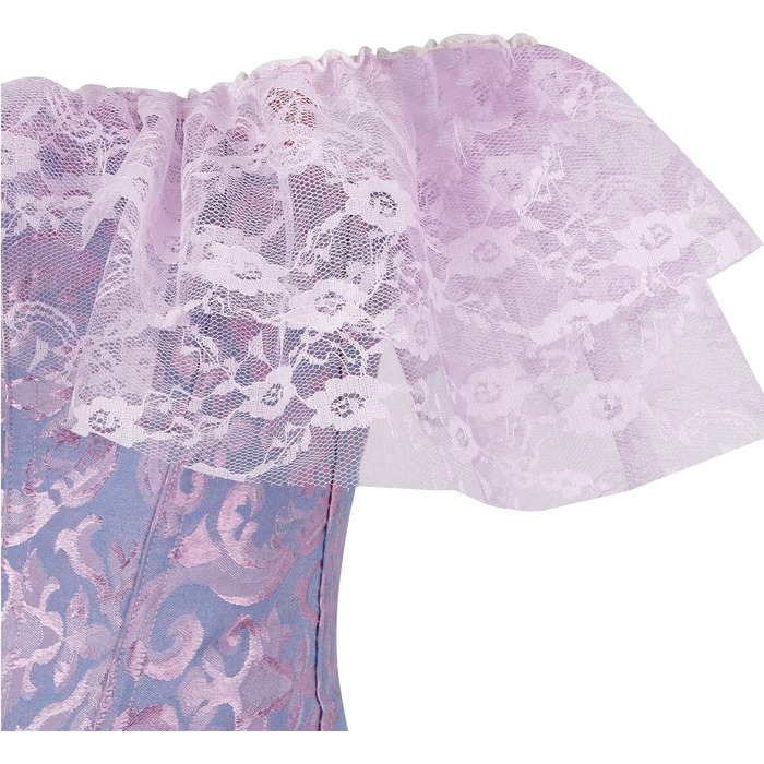 Жіноче корсетне бюстгальтер з шнурівкою, квітковий принт, вінтажний стиль, XL, фіолетовий