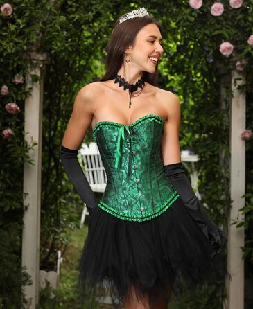 Корсет топ SZIVYSHI для жінок: повний бюст, готичний стиль, вінтажний корсет, бюстгальтер-корсет, чорний та зелений кольори