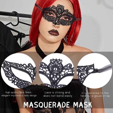 Маска для обличчя з мережива для жінок, чорна мереживна маска, костюм, вечірка, бал, карнавал, Хелловін, маска для очей (A) (Рожева)
