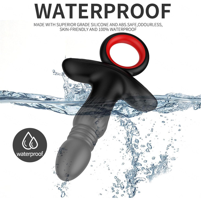 Анальний вібратор для чоловіків та жінок, дildo з пультом керування, 9 режимів вібрації, чорний