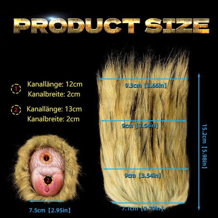 Реалістичний мастурбатор для чоловіків з анатомічною вагіною та анальним тунелем, великий, монстр