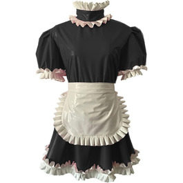 Міні-сукня в стилі готичної лоліти з ПВХ, з шортами та поясом, чорна, 3XL