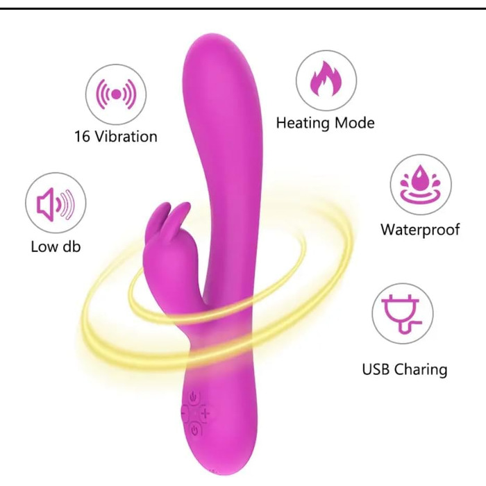 Вібратор для жінок та чоловіків FEIYI Rabbit з підігрівом та 16 режимами. Анальний вібратор, секс-іграшки для пар.