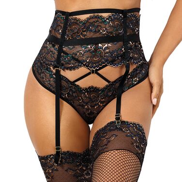 Чорний пояс-стрінг Axami Dame з високою талією, знятні стрінгі, V-10362, розмір S