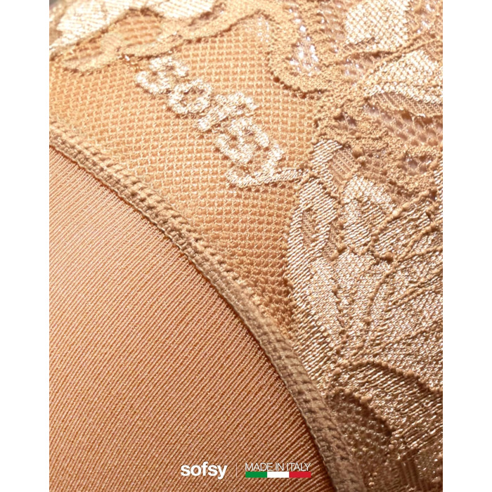 Шкарпетки жіночі з мереживом Halterlose, 60 Den, еластан, силікон, сертифікат OEKO-TEX, Made in Italy, Natural 3.0 (XL)