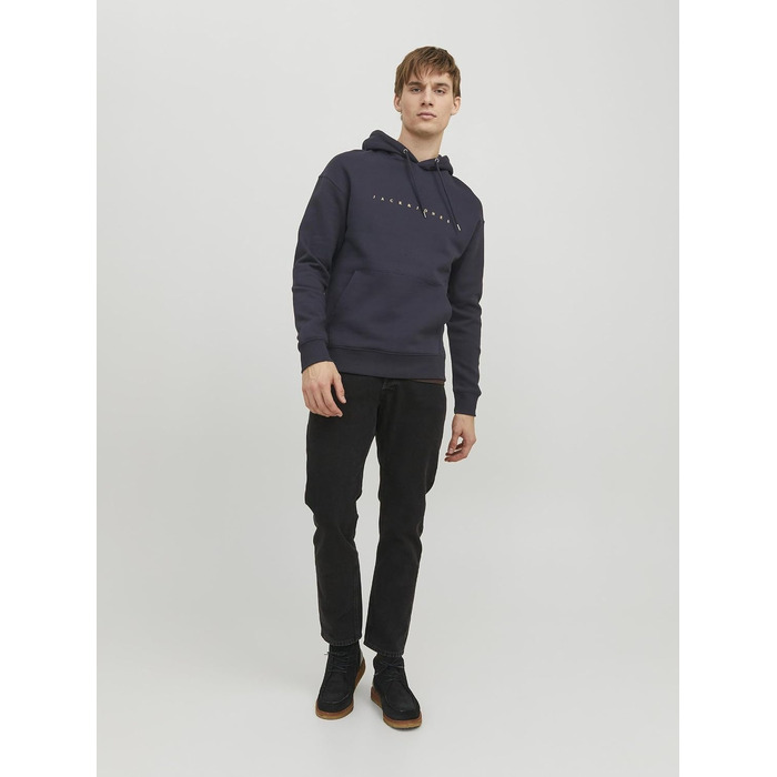 Чоловічий худі Jack & Jones JJESTAR Relaxed Fit, темно-синій, розмір XL