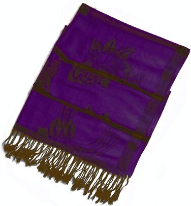 Легкий двоколірний шарф-палантин Sakkas з квітковим дизайном Pashmina, бузковий/фіолетовий