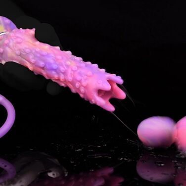 NAIXBTY Світлячковий Інопланетний Овопозитор Дільдо, Пневматичний Фентезі Інопланетний Дільдо з П'ятьма Світлячками, G-Spot Мастурбатор, Секс-Іграшка Екстремальна для Жінок та Чоловіків, Секс-Яйце, Анальний Плагін Дільдо