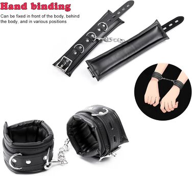 Набір для БДСМ для пар Fesseln: 3 шт. Люкс набір для дорослих, наручники для сексуальних ігор, екстремальне секcуальне іграшки, чорний колір