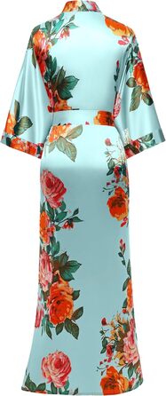 Халат жіночий шовковий максі з квітковим принтом, Babeyond, для дому та відпочинку