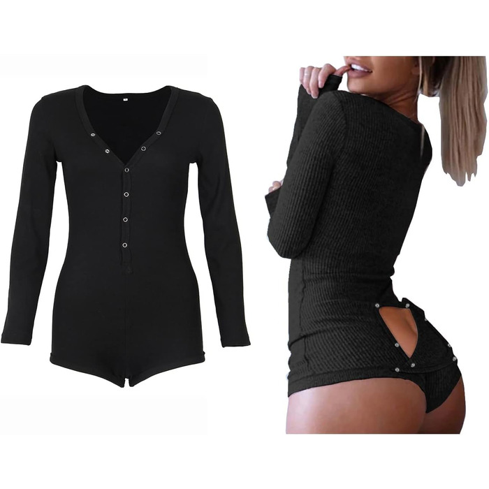 Жіночий боді Roselux з V-подібним вирізом, чорний, розмір 2S