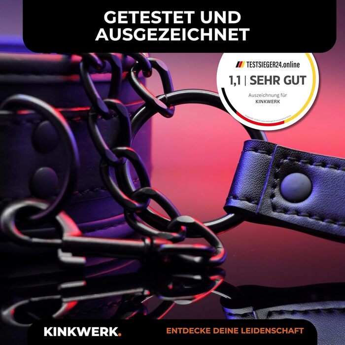 Нашийник Real PU для шиї з ланцюгом-керівником | Гнучкий та міцний для бондейдж-ігор | Зручне внутрішнє покриття | Естетичний, дискретний дизайн | BDSM, Бондейдж