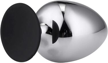 Анальний плаг GeRRiT з нержавіючої сталі, еліптичної форми, для масажу простати та стимуляції, унісекс (S)