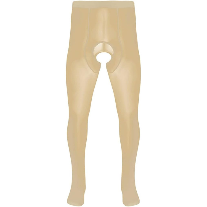 Штанний колготок для чоловіків, сексуальна білизна, колготки, закриті пальці, відкритий промеж, сексуальний колготок універсального розміру, білий (універсальний розмір, нюд)