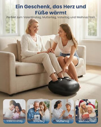 Електричний масажер для ніг COMFIER Shiatsu, інфрачервоний масажер стоп, чорний