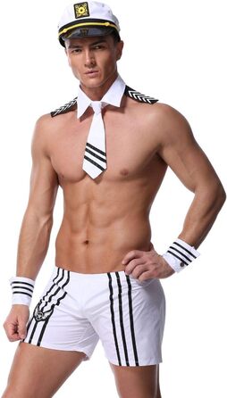 Костюм моряка чоловічий VENI MASEE для вечірки/косплею, блакитний, універсальний розмір