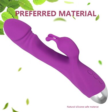 Вібратор для жінок Klitoris та G-точка, силіконовий кролик, 10 режимів вібрації, анальний дildo, реалістична іграшка для дорослих, RoseRed