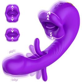 Вібратор для жінок Dildo з 10 режимами вібрації та 10 смаками язика, стимулятор клітора, для пар