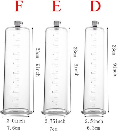 Вакуумний насос для пеніса: прозора трубка з шкалою, ручна модель для ерекції, допомога при імпотенції, збільшення та подовження пеніса. Аксесуар для чоловічих іграшок. (Д:23x7.6см)