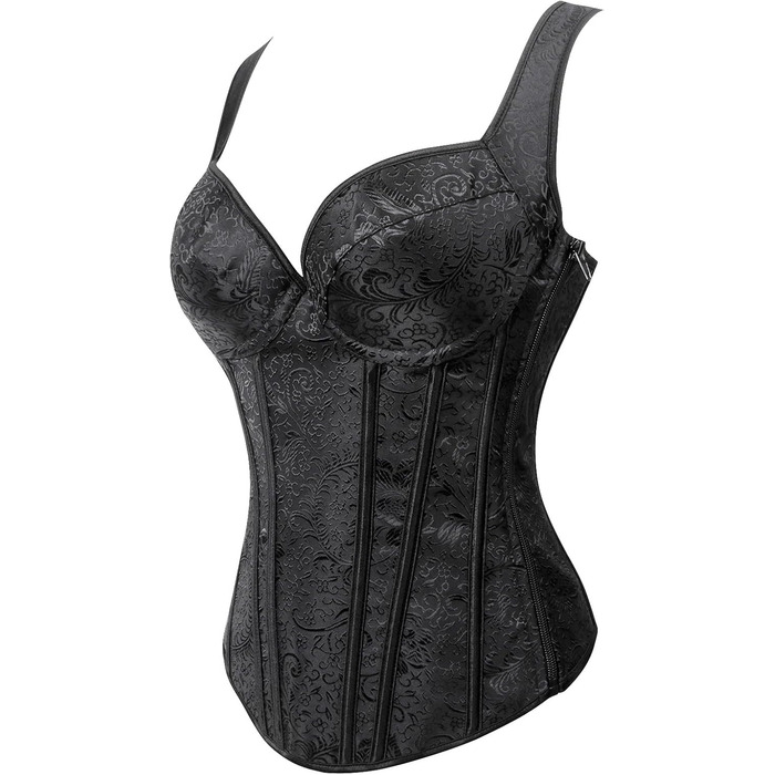 Жіночий готичний корсет-топ Kimring з жакардової тканини, чорний