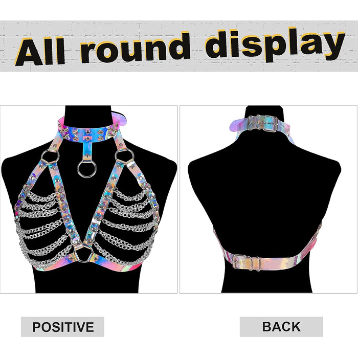 Жіночий шкіряний корсет-нагрудник PETMHS Punk Gothic з лазерним малюнком