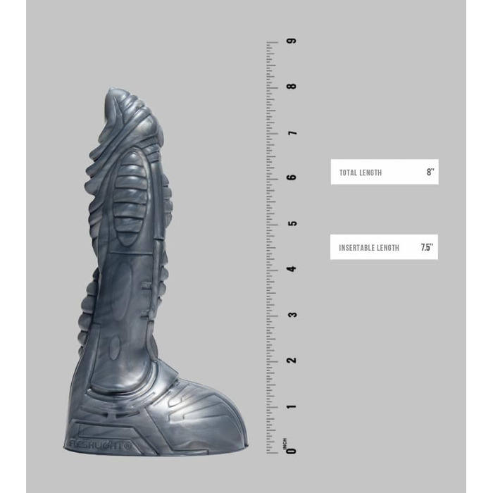Реалістичний дилда Fleshlight Freaks з силікону, 22,5 x 5 см (Cyborg Silver)
