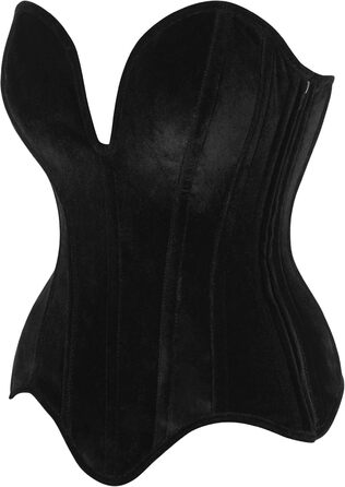 Корсет Daisy Corsets з м'якими ребрами, чорний велюр, лінія декольте, Overbust, 5X