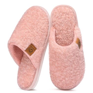 Жіночі м'які капці-тапочки Evshine з ефектом пам'яті (Memory Foam), закриті домашні капці, рожеві, розмір 37/37.5 EU
