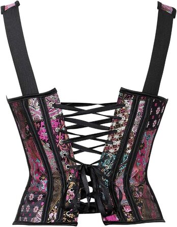 Жіночий корсет Grebrafan з квітковим принтом для повних грудей, корсаж, ретро, фіолетовий (28-30)