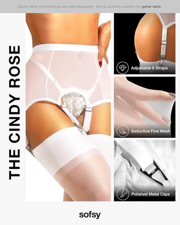 Шовкові панчохи Softy Strapsstrümpfe для ремінця, білі, розмір L