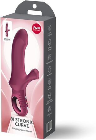 Вібратор для жінок Fun Factory Bi Stronic Curve Bordeaux з G-точкою та стимуляцією клітора, 8 режимів, USB-C, водонепроникний IPX7