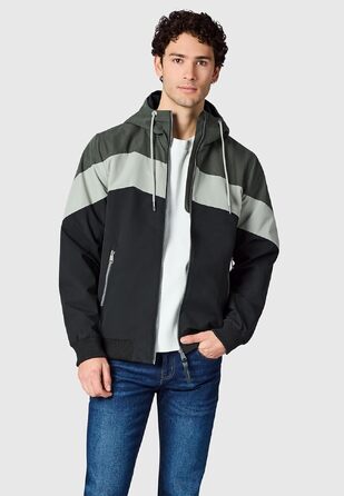 Чоловіча легка демісезонна куртка Ragwear Stewie Block: водонепроникна та дихаюча з капюшоном, колір Dark Olive, розмір S