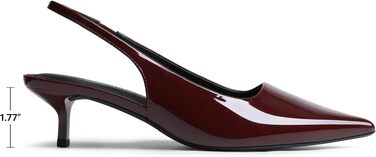 Жіночі туфлі-човники Dream Pairs на низьких підборах (Kitten Heels) з відкритою п'ятою (Slingback), бордові, розмір 37 EU