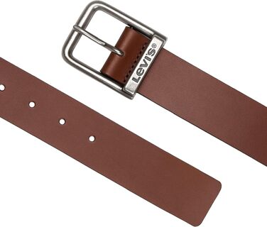 Шкіряний чоловічий ремінь Levi's з логотипом та пряжкою Harness Buckle, коричневий, розмір 95