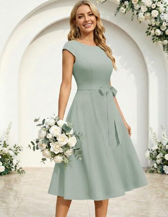Сукня коктейльна DRESSTELLS Daen у стилі 1950-х: вінтажна сукня-свінг з панієр (petticoat) для вечірок та весіль, А-силует, світло-зелена (S)