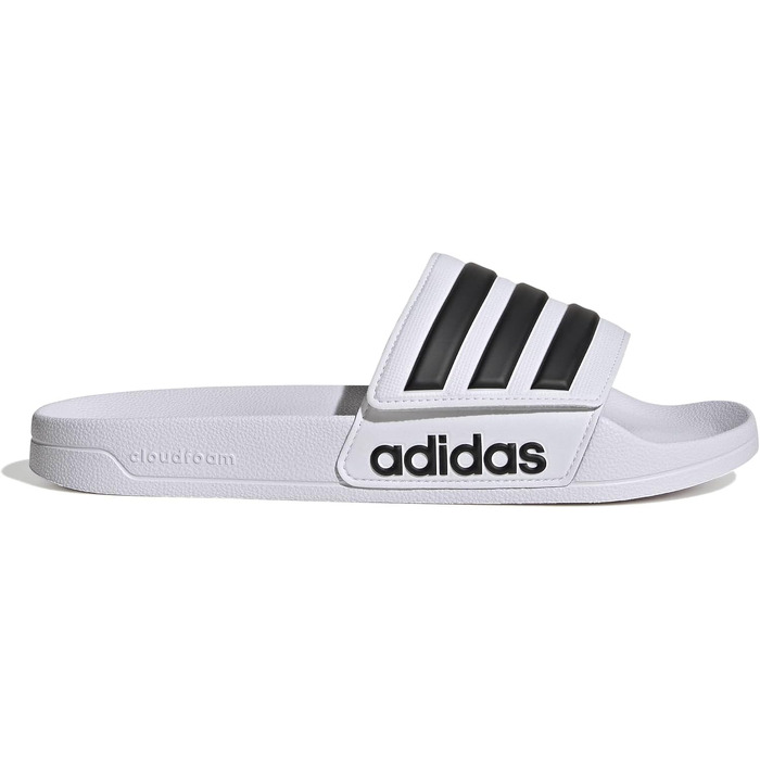 Чоловічі тапочки-шльопанці adidas Adilette Shower Velcro білі з чорним (розмір 46 EU)