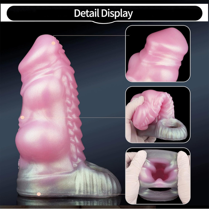 Секс-іграшка для чоловіків: Реалістичний силіконовий пеніс-чохол з розширюваним кільцем, Animal Dog Penis Extender для збільшення ерекції