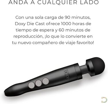 Масажер для тіла Doxy Die Cast 3 - чорний, перезаряджається, для жінок