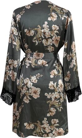 Світшот з фротте, сатиновий халат, піжама, нічна сорочка, кімоно, халат для душу, даний з поясом (сірий, S)