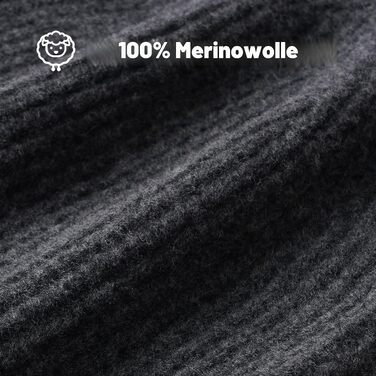 Зимова шапка ACUSHLA oversize з 100% мериносової вовни, унісекс (M-L, чорно-сіра)
