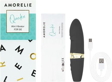 Вібратор AMORELIE Quickie для G-точки – 15 см, водонепроникний, акумуляторний, сірий