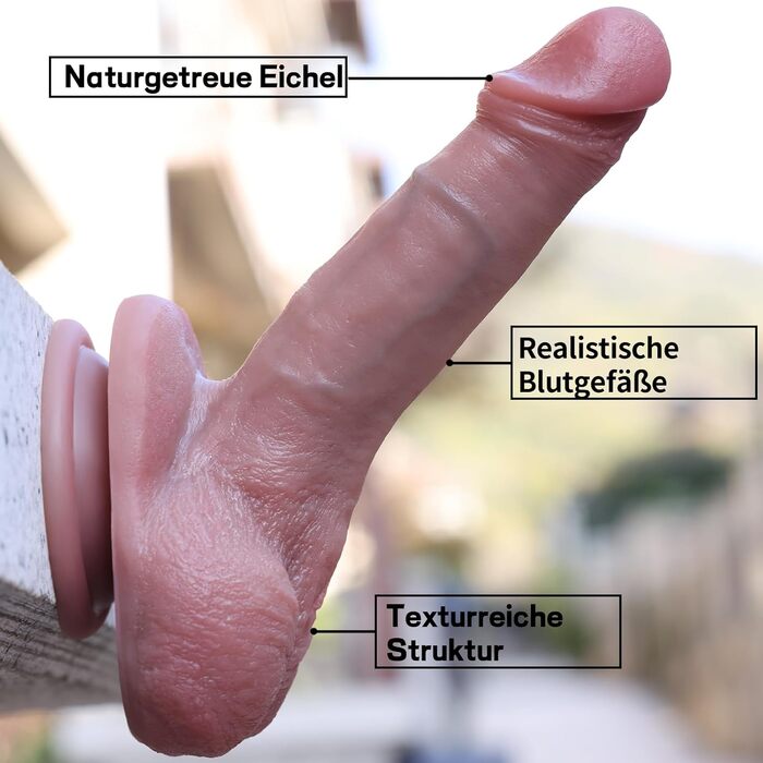 Реалістичний дилда Falcon, 20.7 см, з матеріалу, безпечного для тіла, секс-іграшка для жінок, гнучкий дилда з присоскою для рук